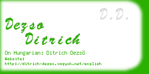 dezso ditrich business card