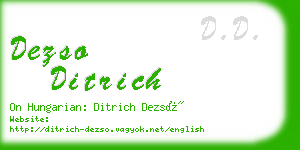 dezso ditrich business card